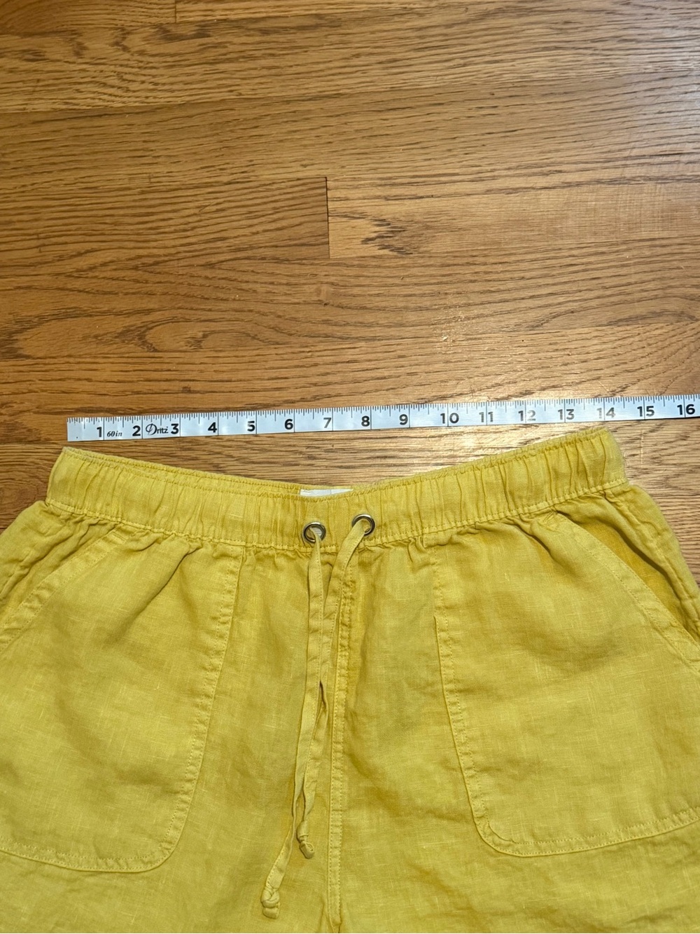 C&C California 100% Linen Yellow Drawstring Shorts – Women’s Medium - Picture 5 of 7